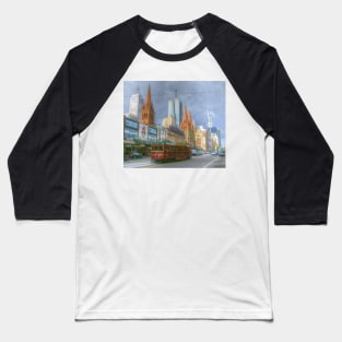 Melbourne Icons On Flinders Baseball T-Shirt